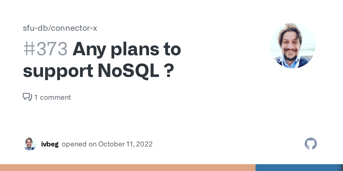 Any plans to support NoSQL ? · Issue 373 · sfudb/connectorx · GitHub