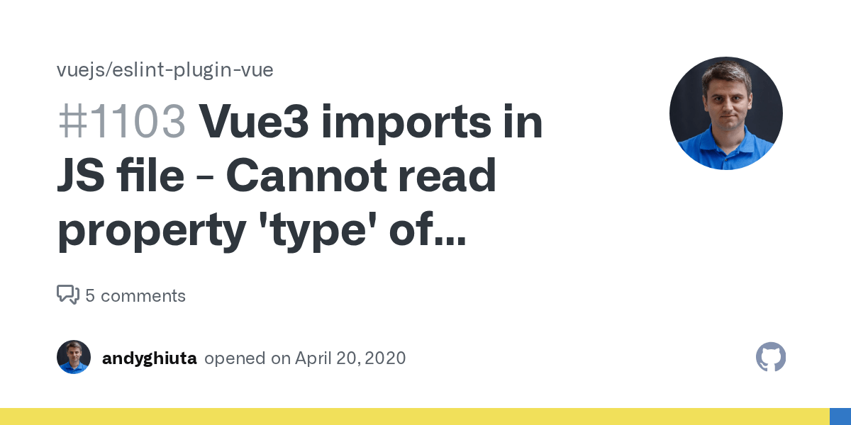 Vue3 imports in JS file Cannot read property 'type' of undefined