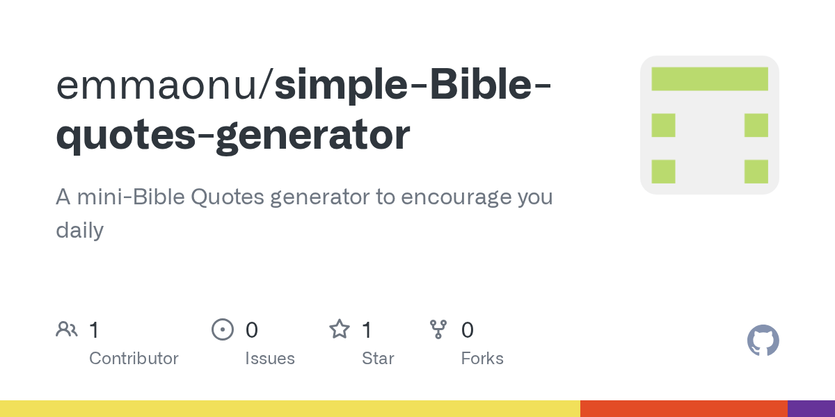 GitHub emmaonu/simpleBiblequotesgenerator A miniBible Quotes