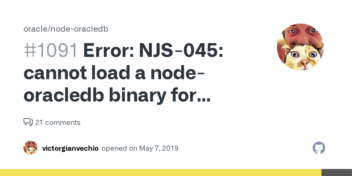 Error NJS045 cannot load a nodeoracledb binary for Node.js 12.0.0 (win32 x64) · Issue 1091