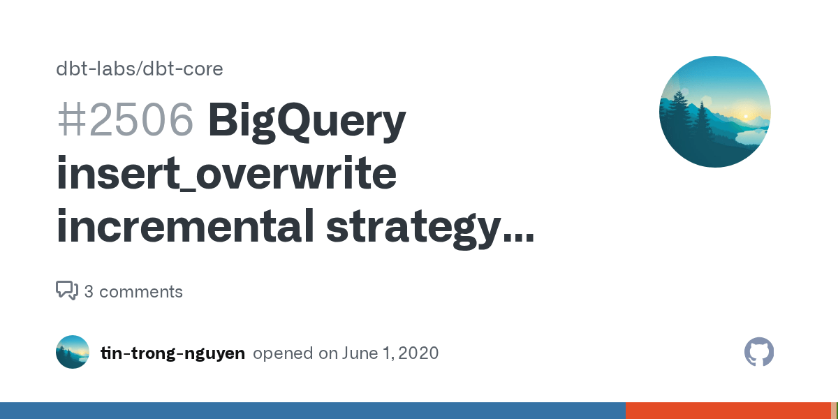 BigQuery insert_overwrite incremental strategy static partitions with