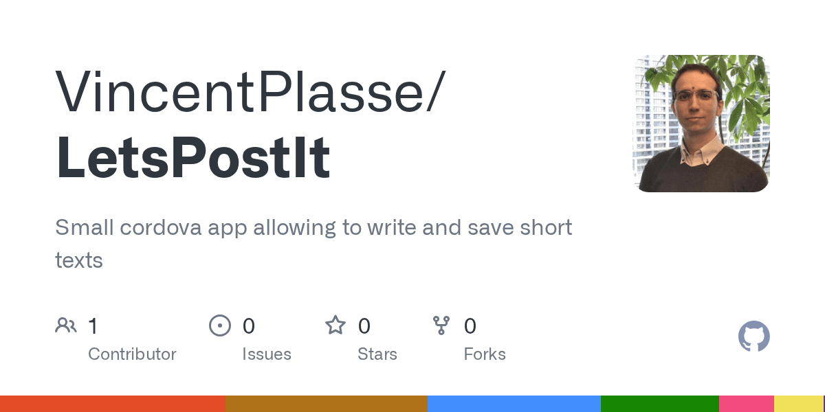 GitHub - VincentPlasse/LetsPostIt: Small cordova app allowing to write