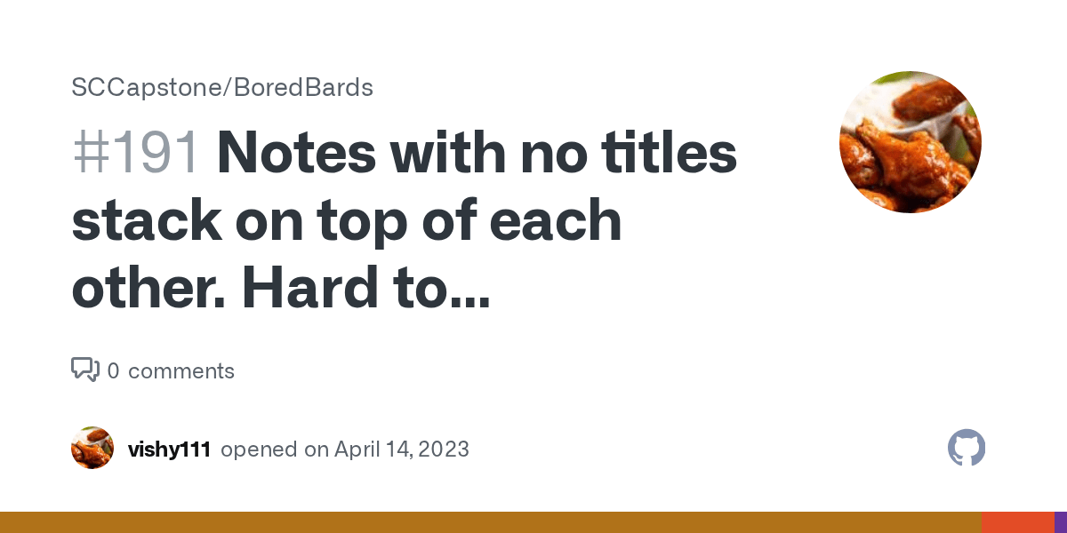 Notes with no titles stack on top of each other. Hard to distinguish