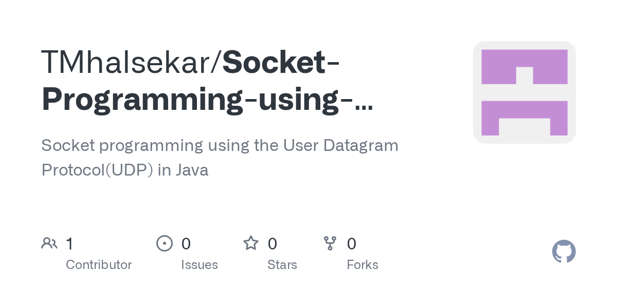 GitHub TMhalsekar/SocketProgrammingusingUDPclientserverJava