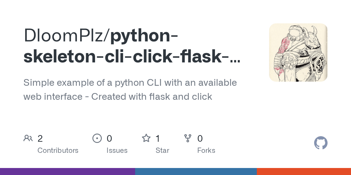 GitHub DloomPlz/pythonskeletoncliclickflaskwebUI Simple example