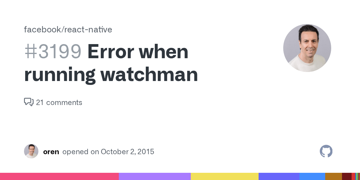 Error when running watchman · Issue 3199 · facebook/reactnative · GitHub