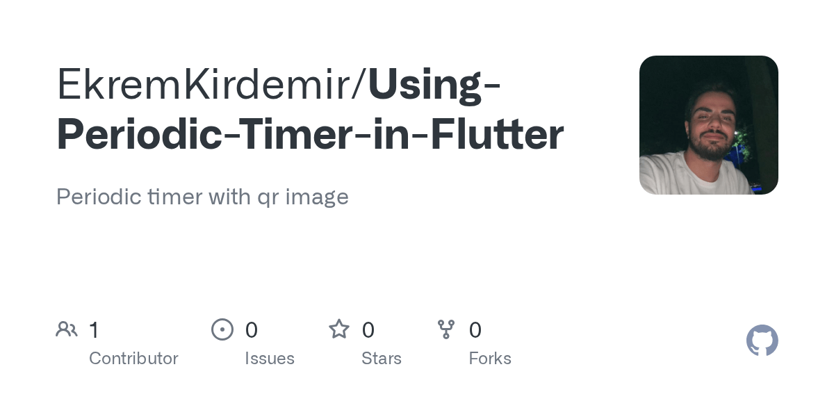 GitHub EkremKirdemir/UsingPeriodicTimerinFlutter Periodic timer with qr image