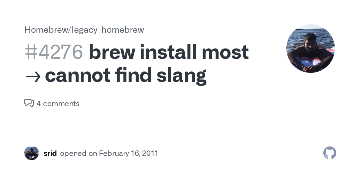 brew install most > cannot find slang · Issue 4276 · Homebrew/legacy