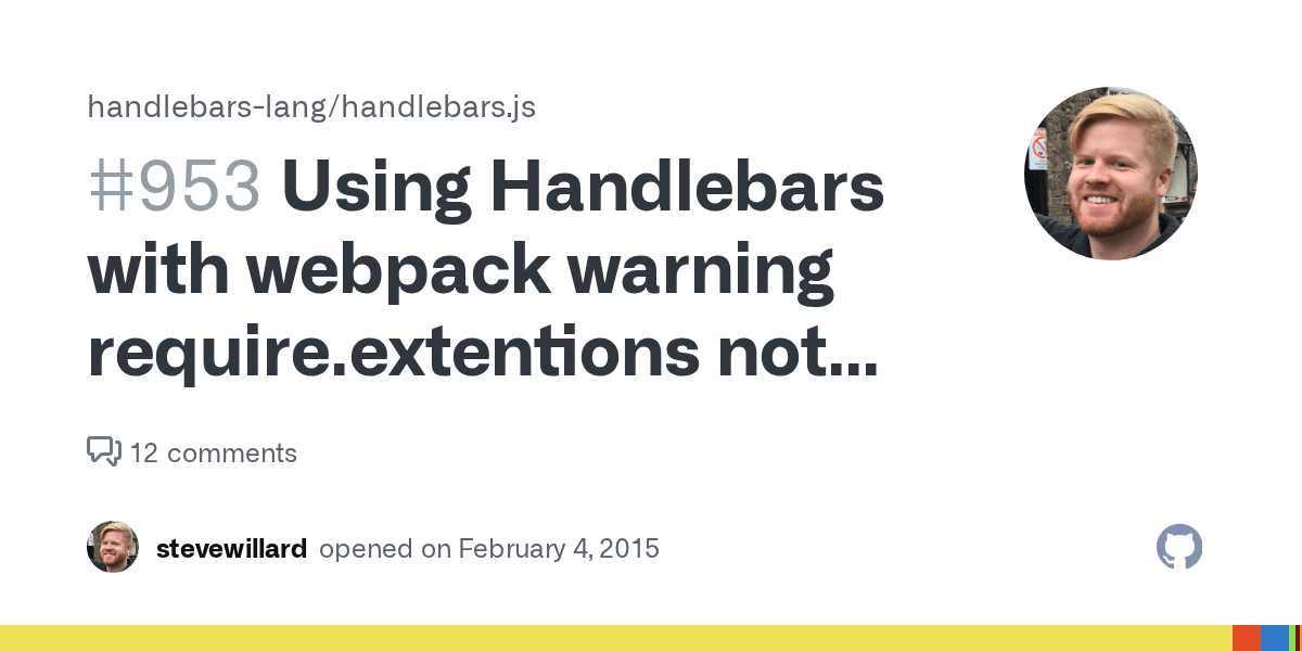 Using Handlebars with webpack warning require.extentions not supported