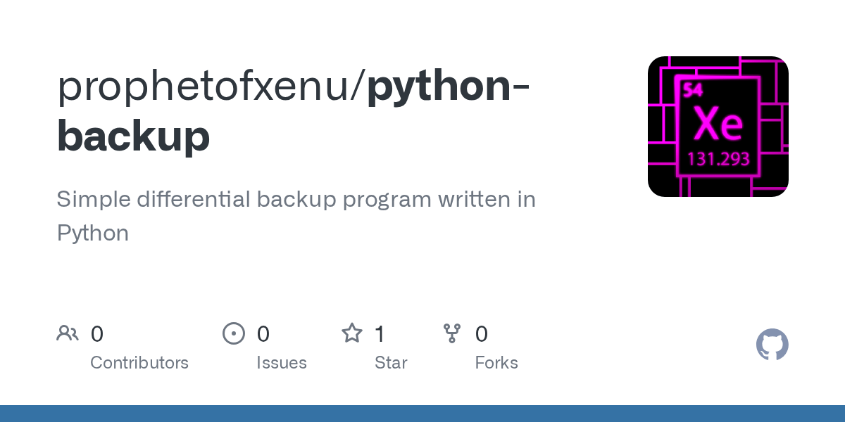 GitHub prophetofxenu/pythonbackup Simple differential backup