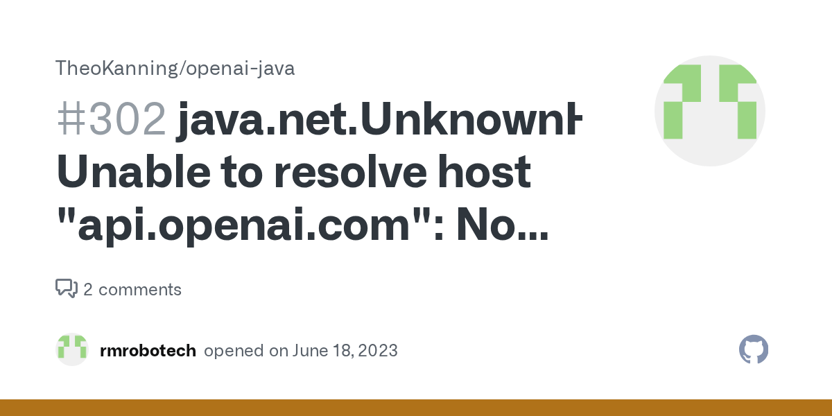 Unable to resolve host
