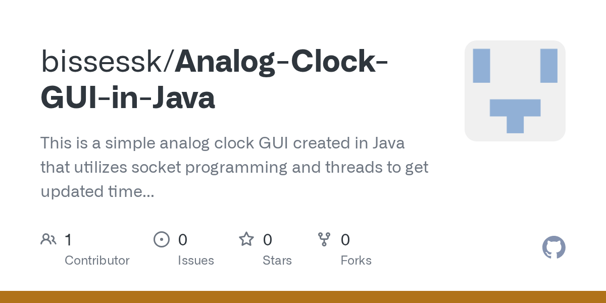 GitHub bissessk/AnalogClockGUIinJava This is a simple analog