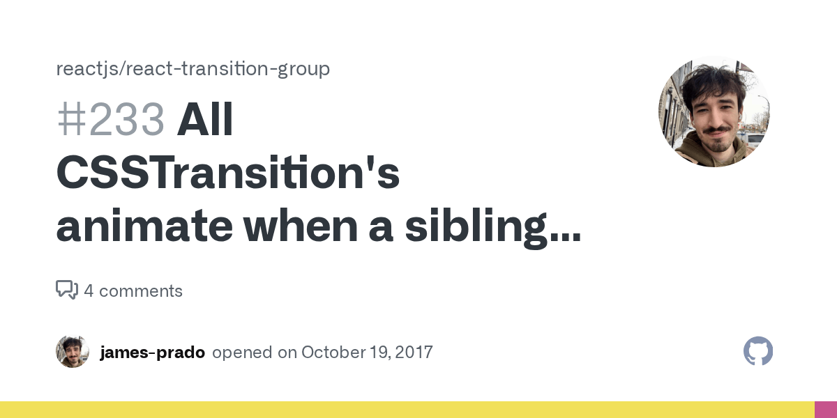 All CSSTransition's animate when a sibling is added or removed · Issue