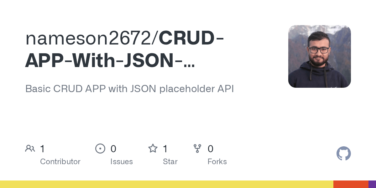 GitHub nameson2672/CRUDAPPWithJSONPlaceholder Basic CRUD APP