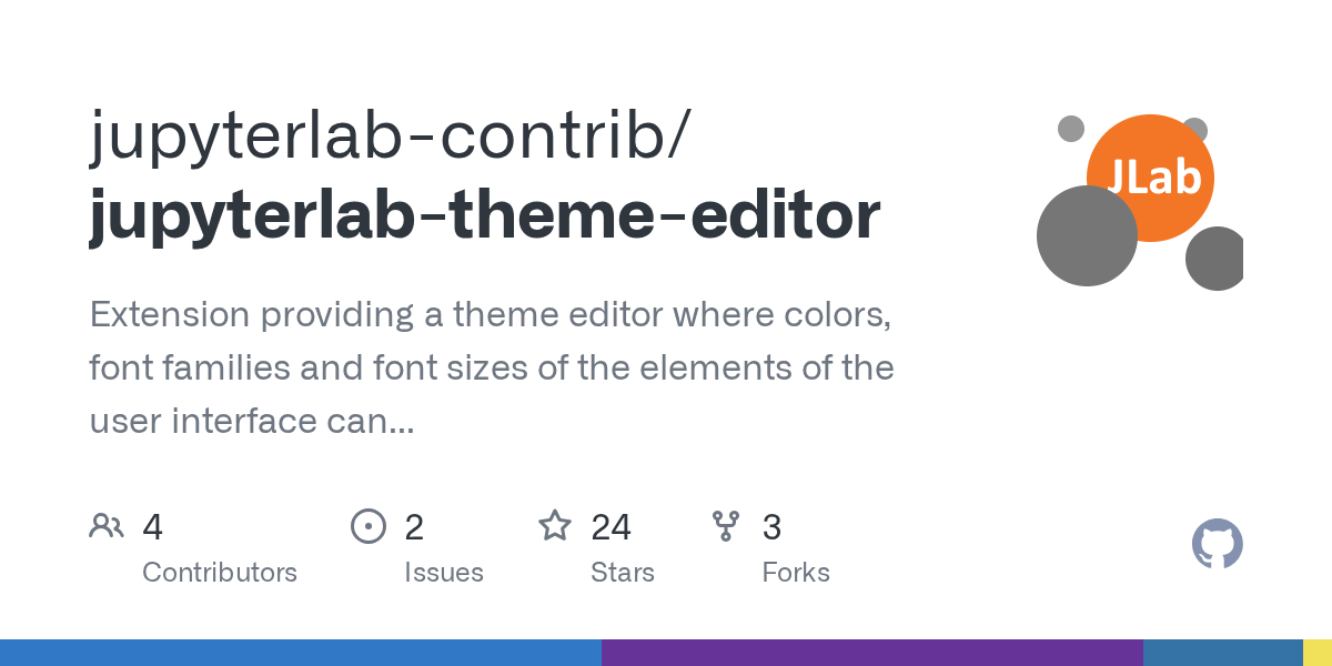 GitHub jupyterlabcontrib/jupyterlabthemeeditor Extension providing a theme editor where