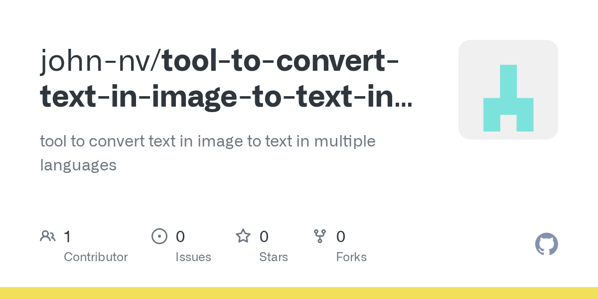 GitHub johnnv/tooltoconverttextinimagetotextinmultiple