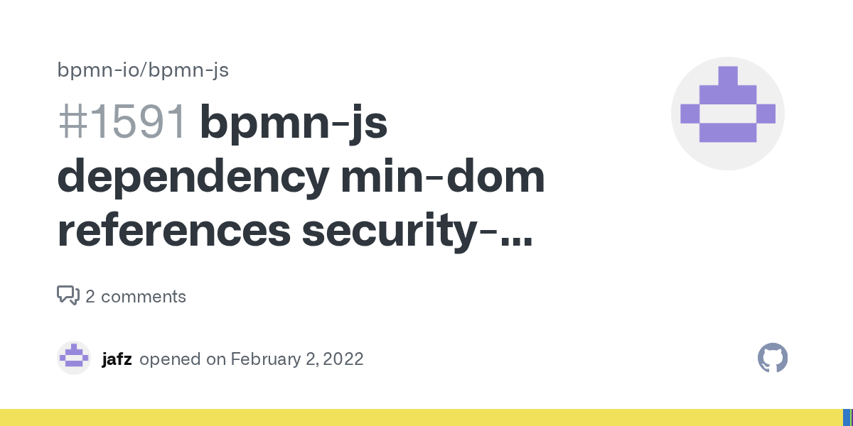 bpmnjs dependency mindom references securityissue flagged domify