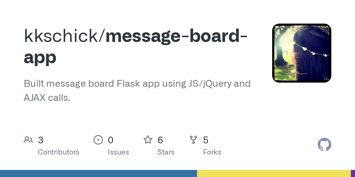 GitHub kkschick/messageboardapp Built message board Flask app