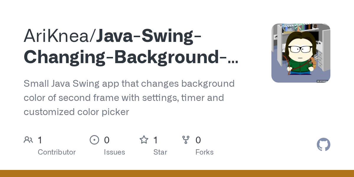 GitHub AriKnea/JavaSwingChangingBackgroundWithTimer Small Java