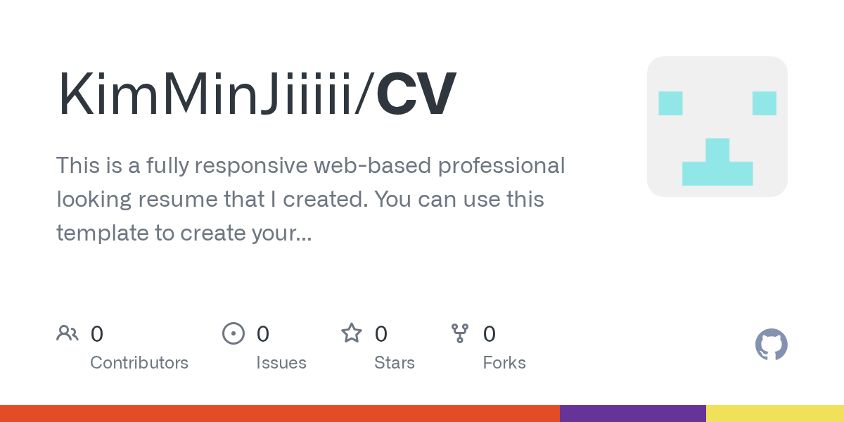 GitHub KimMinJiiiii/CV This is a fully responsive webbased professional looking resume that