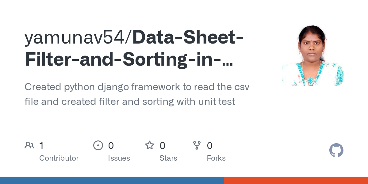 GitHub yamunav54/DataSheetFilterandSortinginPythonDjango