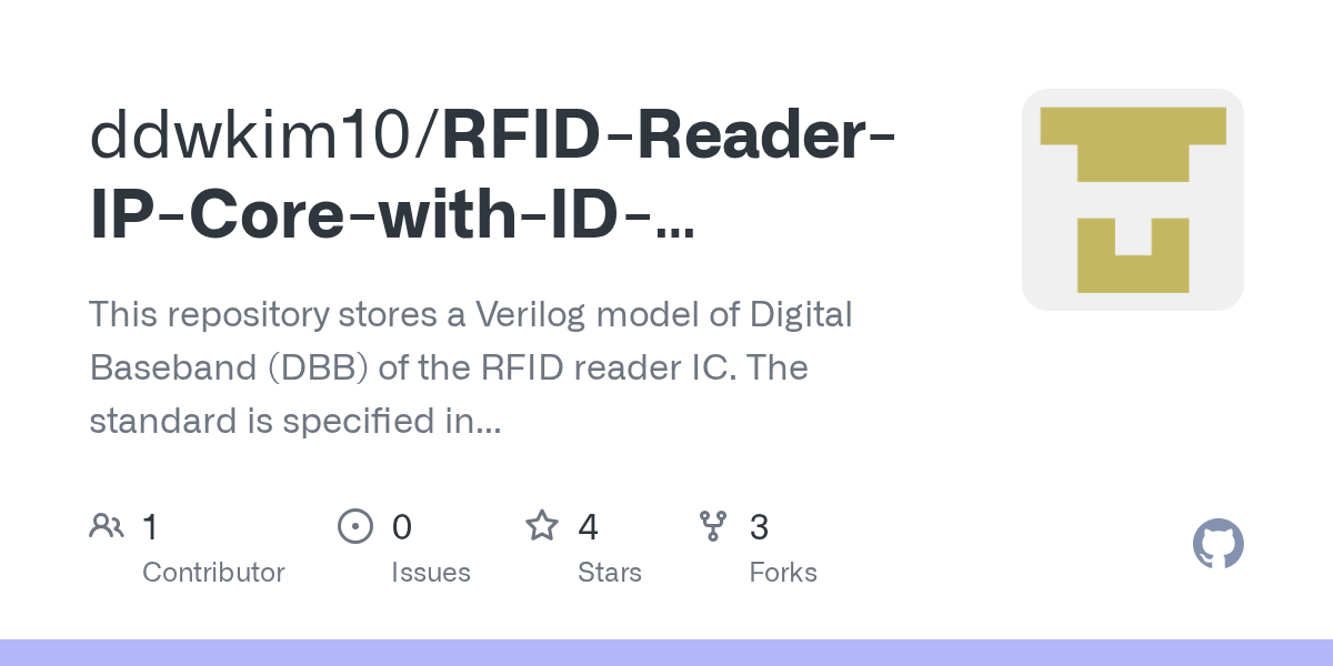 GitHub ddwkim10/RFIDReaderIPCorewithIDfilteringfunction This repository stores a