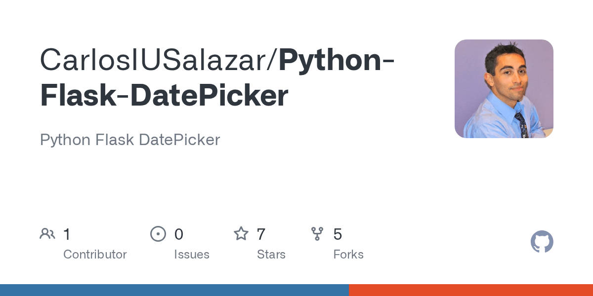 GitHub CarlosIUSalazar/PythonFlaskDatePicker Python Flask DatePicker