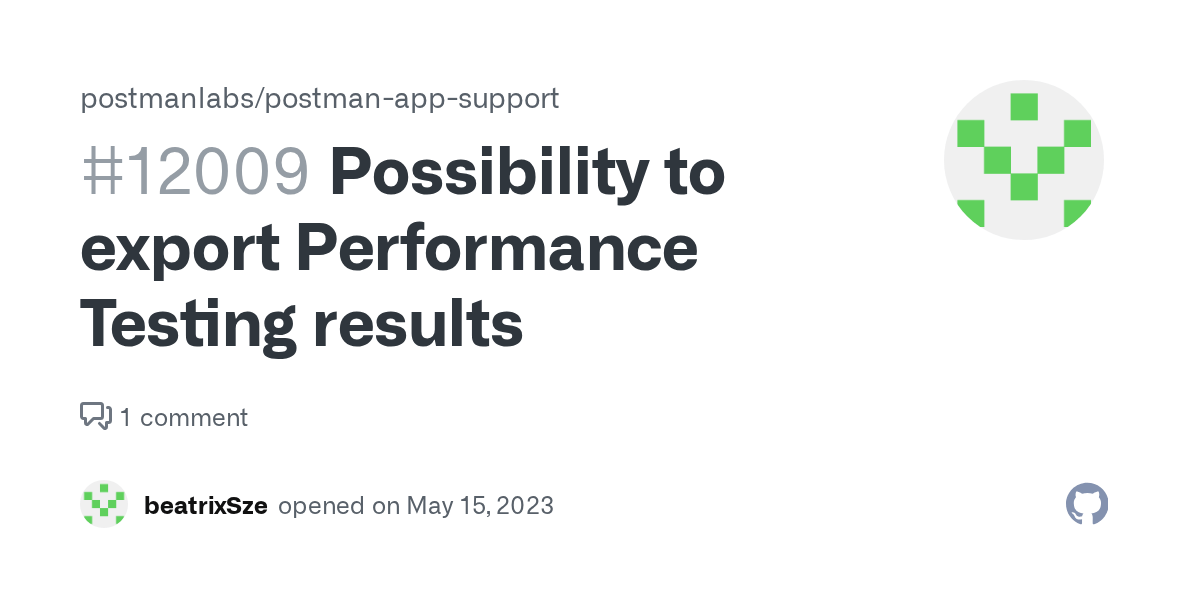 Possibility to export Performance Testing results · Issue 12009