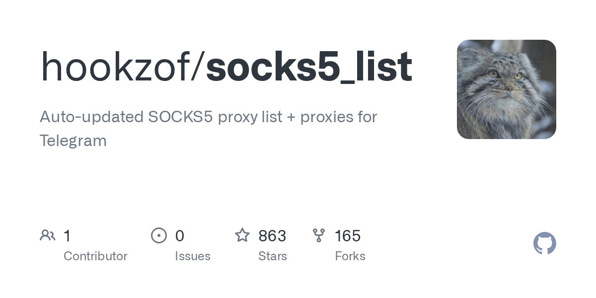 GitHub hookzof/socks5_list Autoupdated SOCKS5 proxy list + proxies for Telegram