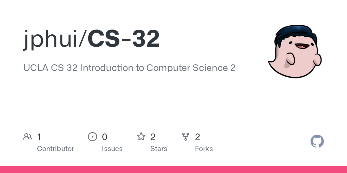 GitHub jphui/CS32 UCLA CS 32 Introduction to Computer Science 2