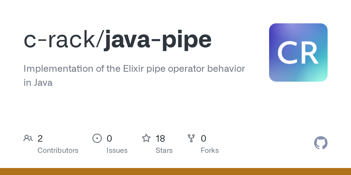 GitHub crack/javapipe Implementation of the Elixir pipe operator
