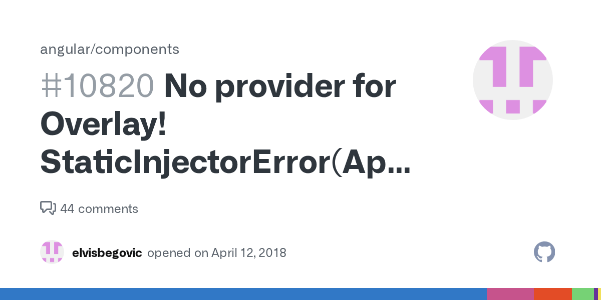No provider for Overlay! StaticInjectorError(AppModule)[MatMenuTrigger