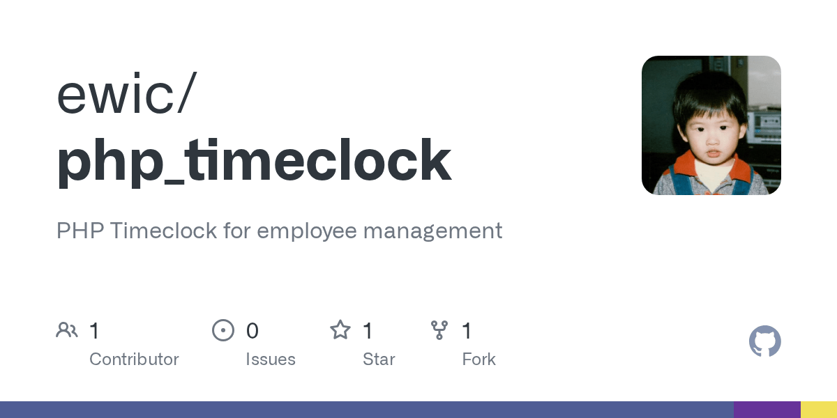 GitHub ewic/php_timeclock PHP Timeclock for employee management