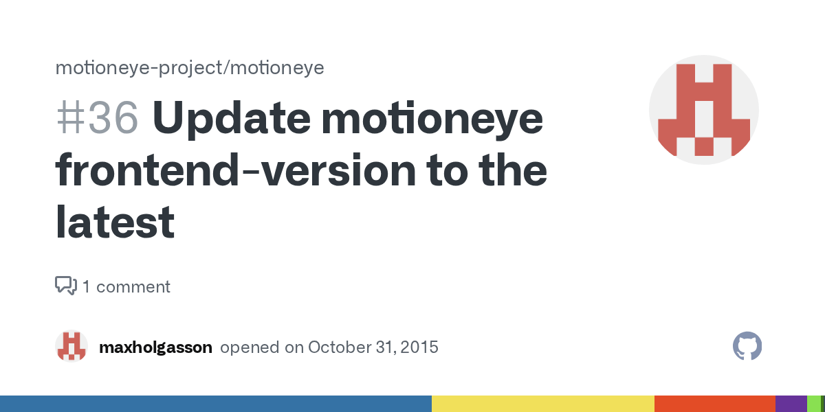 Update motioneye frontendversion to the latest · Issue 36 · motioneye