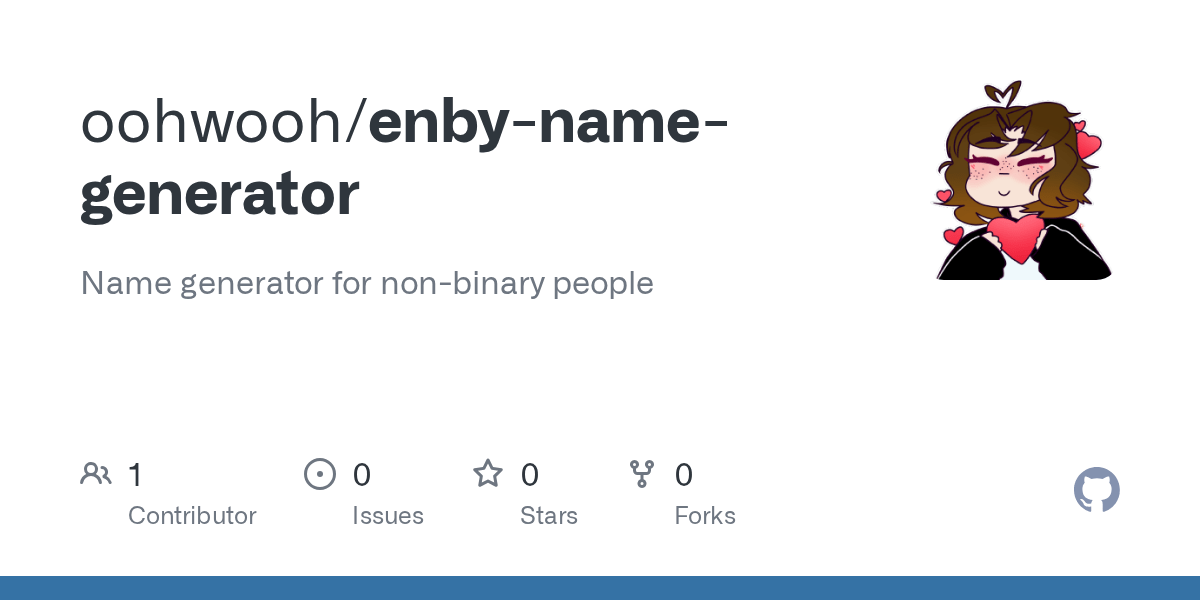 GitHub oohwooh/enbynamegenerator Name generator for nonbinary people