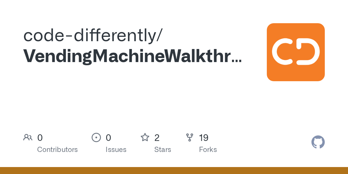 GitHub codedifferently/VendingMachineWalkthroughJava