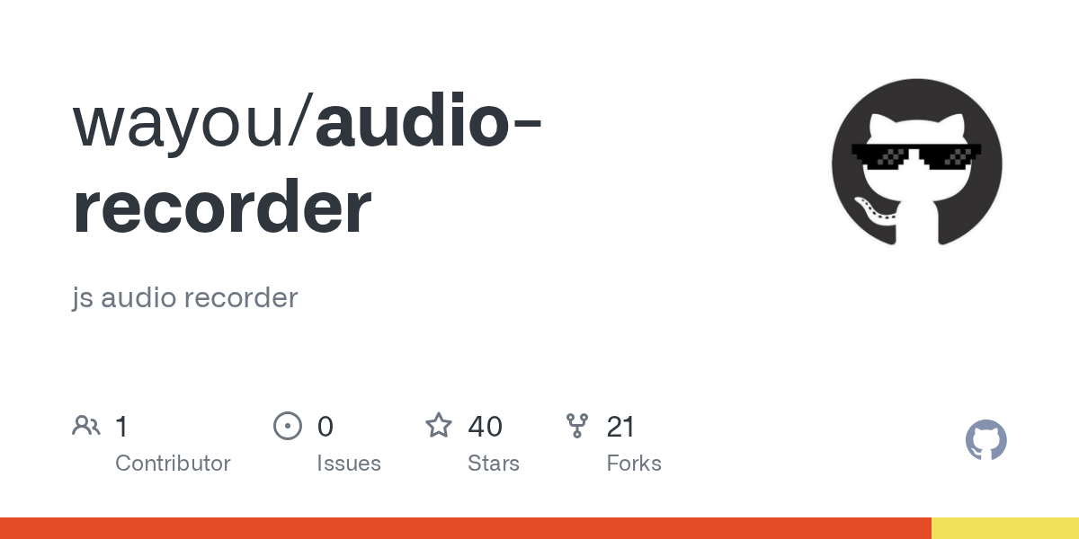 GitHub wayou/audiorecorder js audio recorder