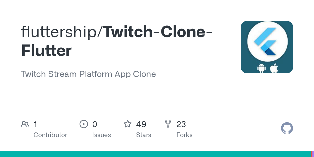 GitHub fluttership/TwitchCloneFlutter Twitch Stream Platform App Clone
