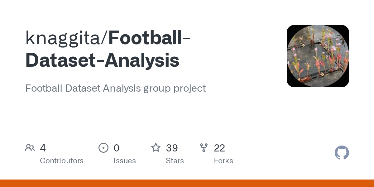 GitHub knaggita/FootballDatasetAnalysis Football Dataset Analysis