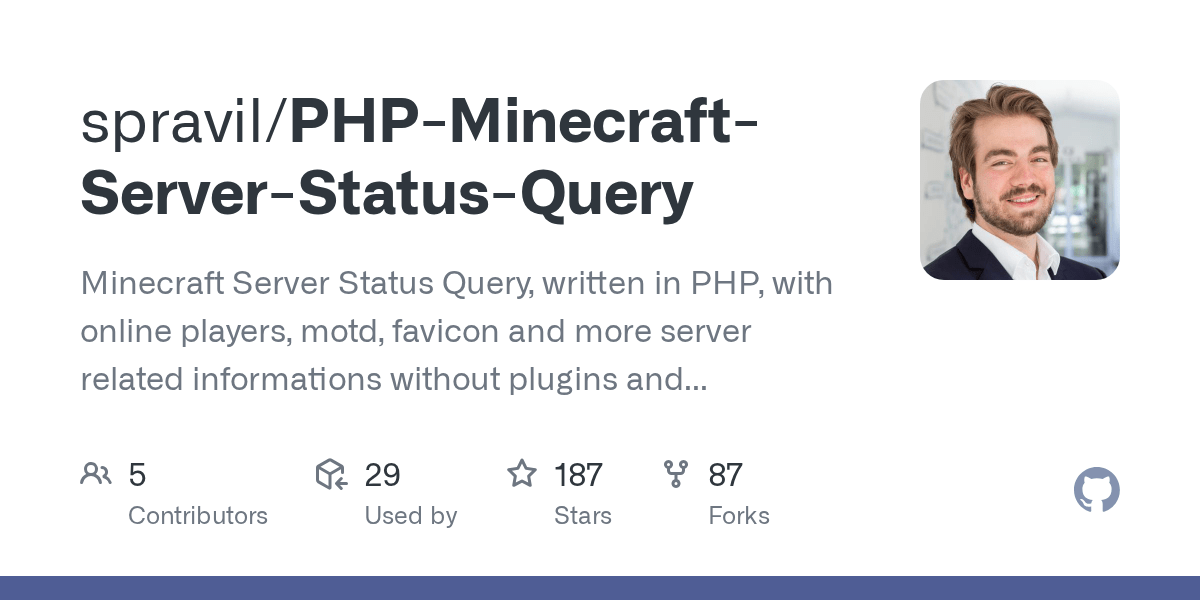 GitHub spravil/PHPMinecraftServerStatusQuery Minecraft Server
