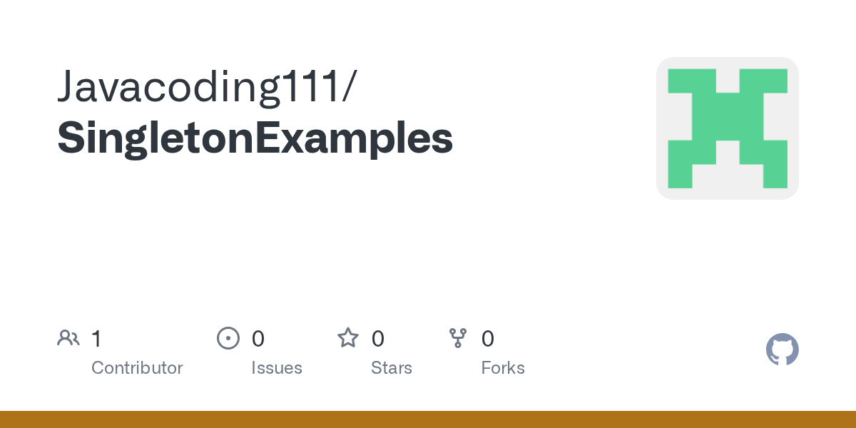 GitHub Javacoding111/SingletonExamples