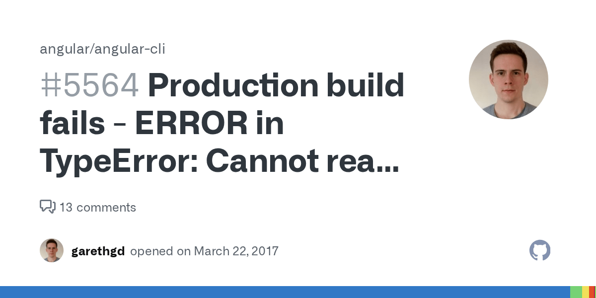 Production build fails ERROR in TypeError Cannot read property