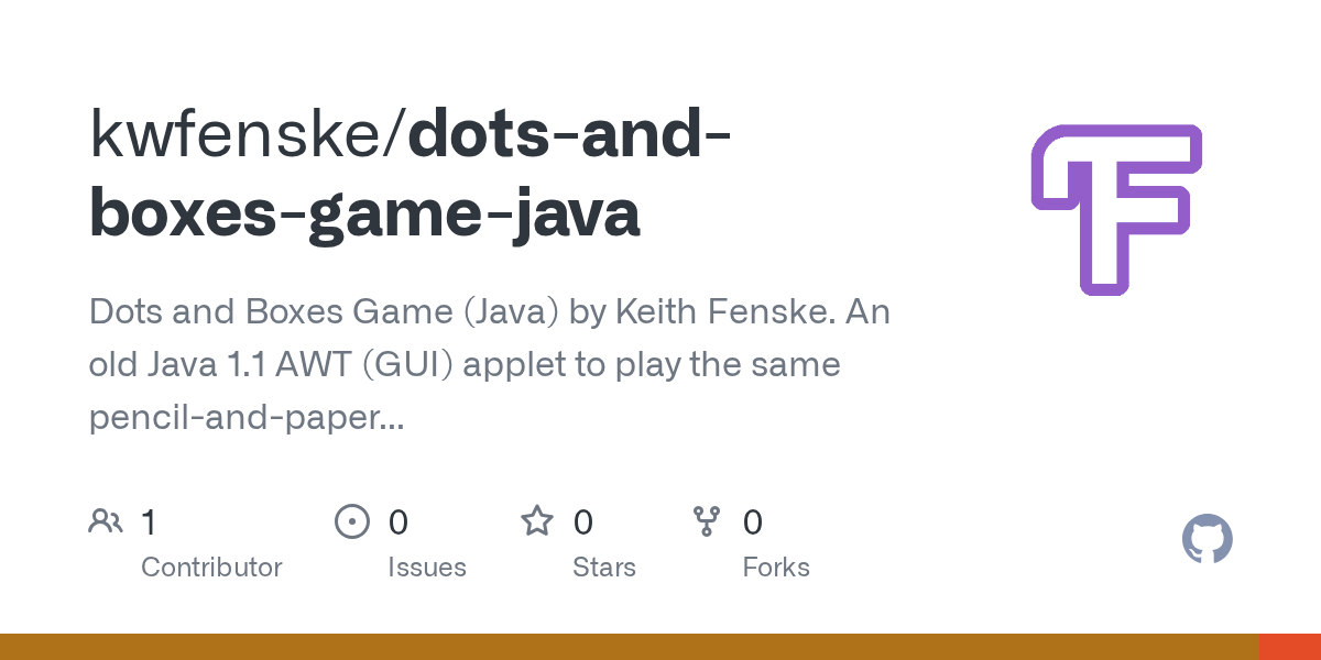 GitHub kwfenske/dotsandboxesgamejava Dots and Boxes Game (Java