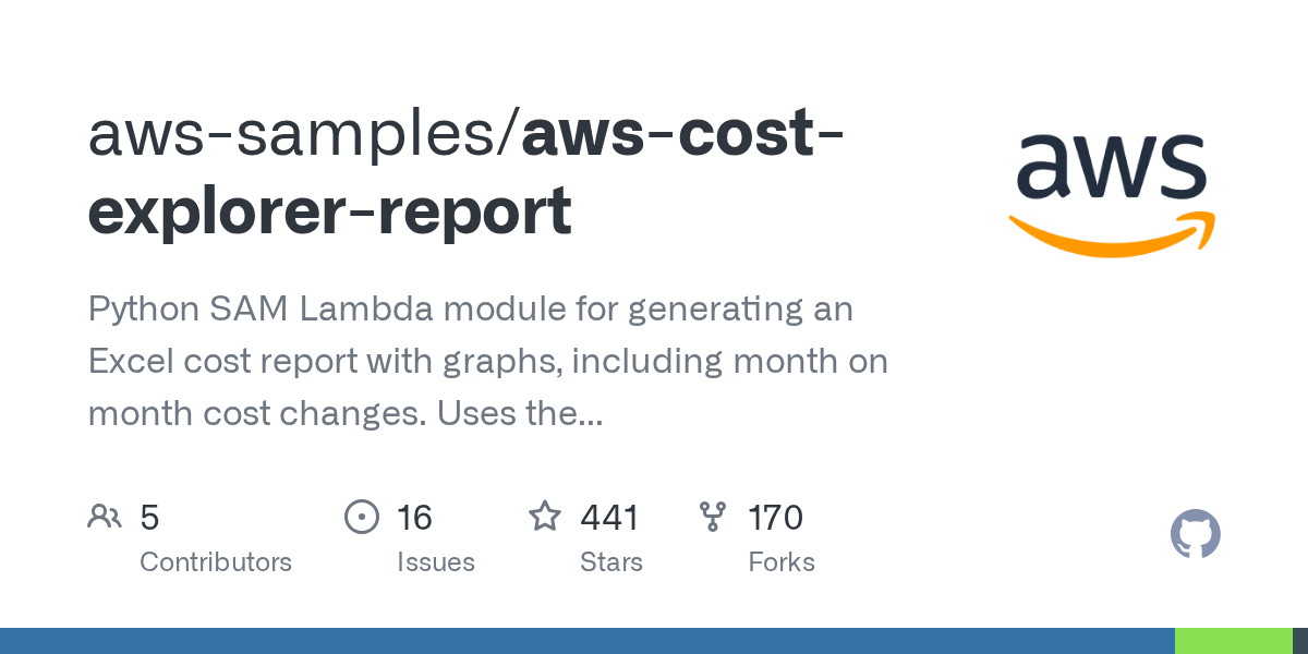 GitHub awssamples/awscostexplorerreport Python SAM Lambda module