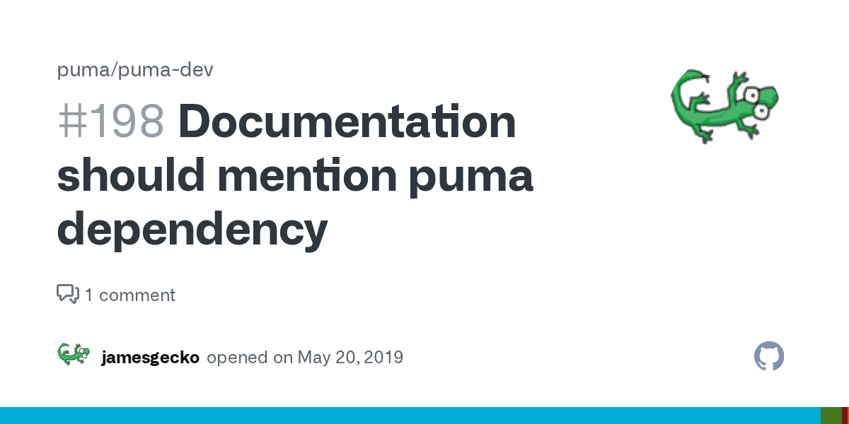 Documentation should mention puma dependency · Issue 198 · puma/puma