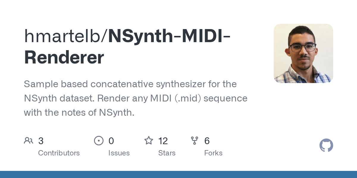 GitHub hmartelb/NSynthMIDIRenderer Sample based concatenative