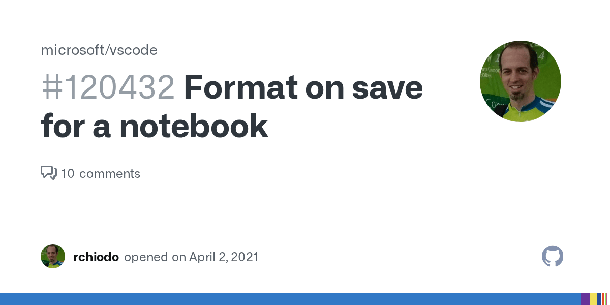 Format on save for a notebook · Issue 120432 · microsoft/vscode · GitHub