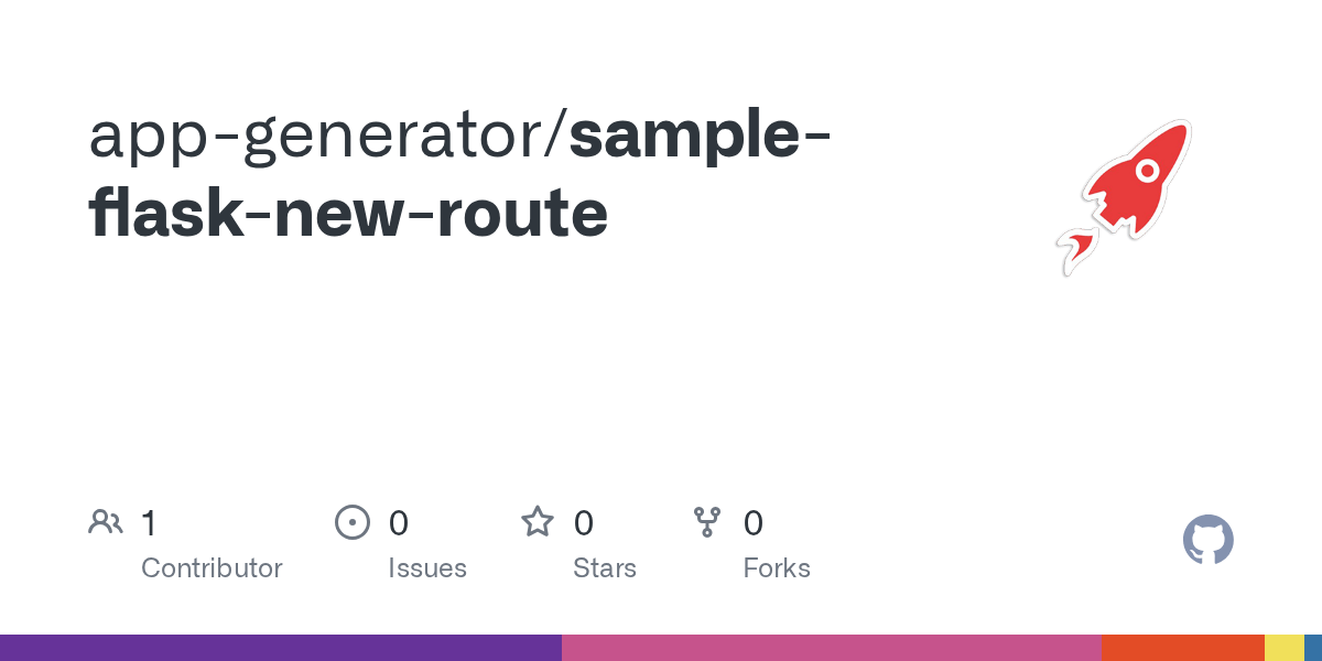 GitHub appgenerator/sampleflasknewroute