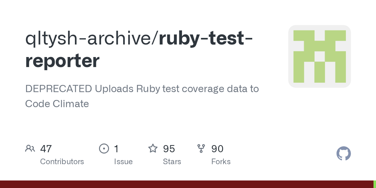 GitHub codeclimate/rubytestreporter DEPRECATED Uploads Ruby test