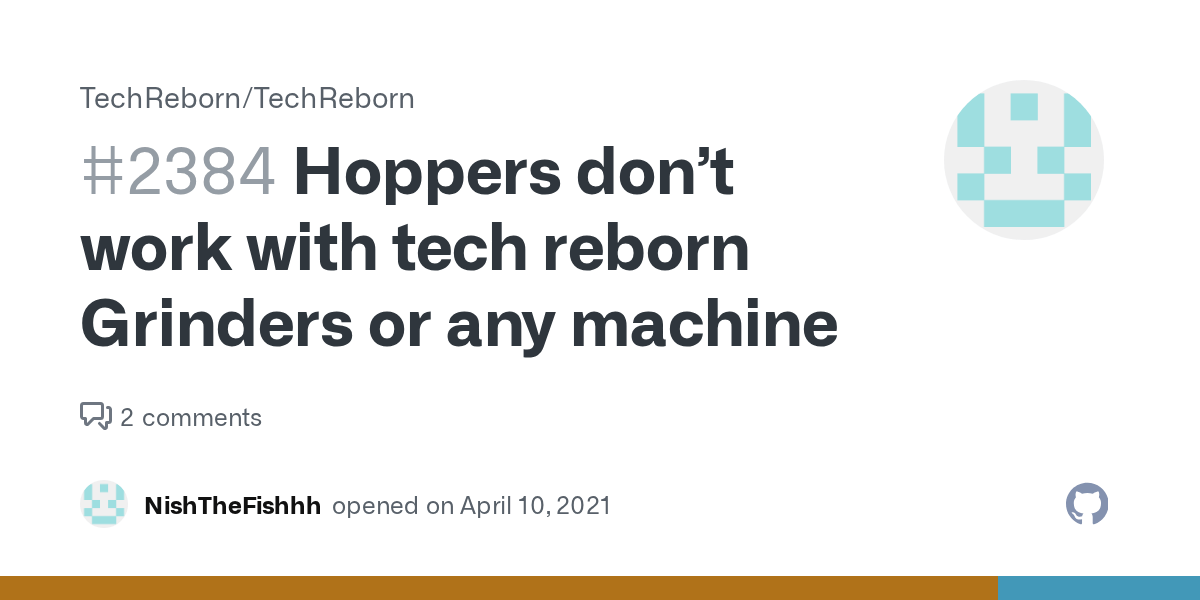 Hoppers don’t work with tech reborn Grinders or any machine · Issue